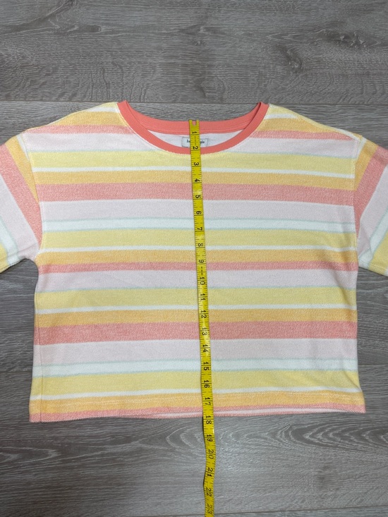 Haute Hippe French Terry Striped Long Sleeve Cropped Top Shorts Lounge Set M - Picture 5 of 15